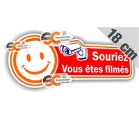 Sticker Autocollant Souriez Vous êtes filmés 18cm / 7cm