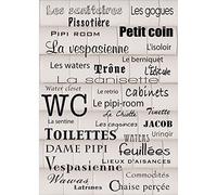 Sticker Autocollant Toilettes Façons de Parler, 68 cm X 48 cm, Illustration Décorative, Fond Rouleaux Papier, Décoration Murale