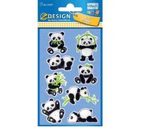 Avery Autocollants Art. 57297 – Panda à effet 3D brillants – Lot de 8 pour enfants