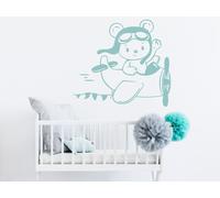 Sticker Avion Ourson - Nombreuses tailles et couleurs disponibles