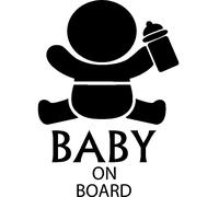 Sticker Baby on board Bébé avec un biberon