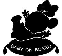 Sticker Baby on board Bébé sur un coussin