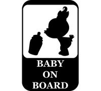 Sticker Baby on board Caricature bébé avec biberon