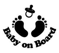 Sticker Baby on board Tétine et pieds de bébé