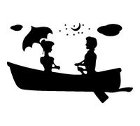 Sticker Balade sur un canoë