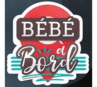 Sticker Bébé à bord, autocollant auto original, coloré et résistant aux intempéries (Rouge et marron)