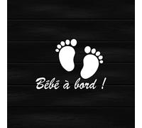 Sticker bébé à bord autocollant de 20 x 15 cm avec petits pieds de bébé