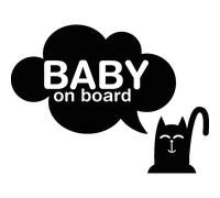 Sticker bébé à bord avec le chat