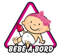 Sticker bébé à bord fille