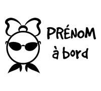 Sticker Bébé à bord personnalisable à lunettes