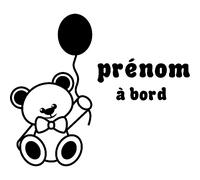 Sticker Bébé à bord personnalisable et le ballon