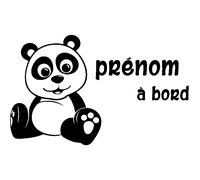 Sticker Bébé à bord personnalisable et le panda