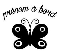Sticker Bébé à bord personnalisable et le papillon