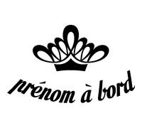 Sticker Bébé à bord personnalisable et sa couronne