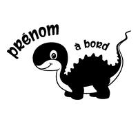 Sticker Bébé à bord personnalisable et son dinosaure