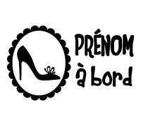 Sticker Bébé à bord personnalisable et son escarpin
