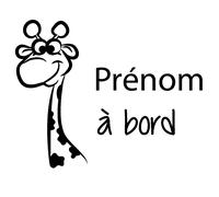 Sticker Bébé à bord personnalisable la girafe rigolote