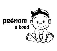 Sticker Bébé à bord personnalisable souriante