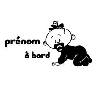 Sticker Bébé à bord personnalisable toute mignonne