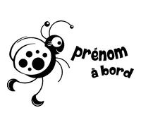 Sticker Bébé à bord personnalisé et la coccinelle