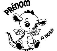 Sticker Bébé à bord personnalisé et la dragonne
