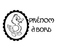 Sticker Bébé à bord personnalisé et le canard