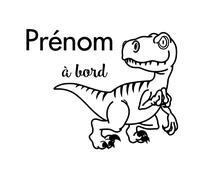 Sticker Bébé à bord personnalisé et le dinosaure