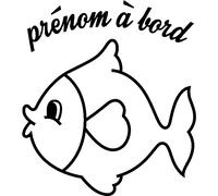 Sticker Bébé à bord personnalisé et le poisson