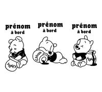 Sticker Bébé à bord personnalisé et ses 3 oursons