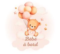 Sticker Bébé à Bord - Petit Ourson nuage rose