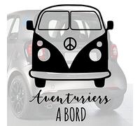 Sticker bébé à bord pour voiture Aventuriers à bord Van 20 cm Noir - Anakiss