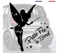 Sticker bébé à bord pour voiture Petite fée à bord 20 cm Noir - Anakiss