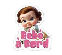 Sticker bébé à bord - sticker voiture petite princesse 11x15cm vinyle haute qualité, bébé à bord, 100% français