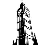 Sticker Big ben vu du bas