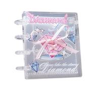 Sticker Binder - Label Organizer, 1-Piece See-Through Archive For Decorative Decals, Quad-Ring Folder With Silk Cord, Stationery, Transparent For Clipping, Hobbies And Logs