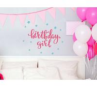 Sticker Birthday Girl - Nombreuses tailles et couleurs disponibles