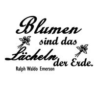 Sticker Blumen sind das lächeln der erde. (Ralph Waldo Emerson)