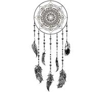 Sticker bohème attrape rêves avec plumes chic