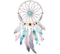 Sticker bohème attrape rêves plumes fantaisie