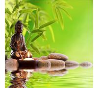 Sticker boites aux Lettres déco Bouddha Galet Bambou 30x30cm