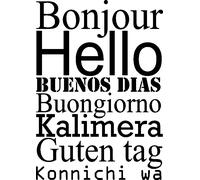 Sticker Bonjour en différentes langues