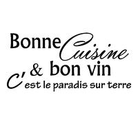 Sticker Bonne cuisine et bon vin, c'est ...