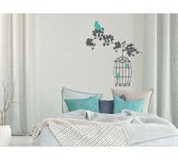 Sticker Branche Cage Oiseaux 2 - Nombreuses tailles et couleurs disponibles