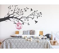 Sticker Branche Cage Oiseaux 3 - Nombreuses tailles et couleurs disponibles