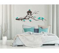 Sticker Branche Cage Oiseaux - Nombreuses tailles et couleurs disponibles