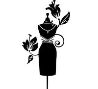 Sticker Buste mannequin et fleur