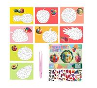 Sticker By Number 3D Activité Créative - Kit De Stickers Pédagogiques Numérotés, Livre DIY Éducatif, Autocollants Réutilisables Papier | Divertissement Intelligent Maison, Déplacements, École,