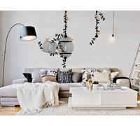 Sticker Cage Oiseaux Floral - Nombreuses tailles et couleurs disponibles