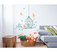 Sticker Cage Oiseaux Libellules - Nombreuses tailles et couleurs disponibles