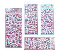 Sticker Capybara - 23x9.5cm Stickers Mignons | 4 Feuilles Puƒfy Bubble Autocollants - 3D Mousse Similicuir - Relief Doux Cartoon | Journal Scrapbook Planner Déco | Cadeaux, Coque, École